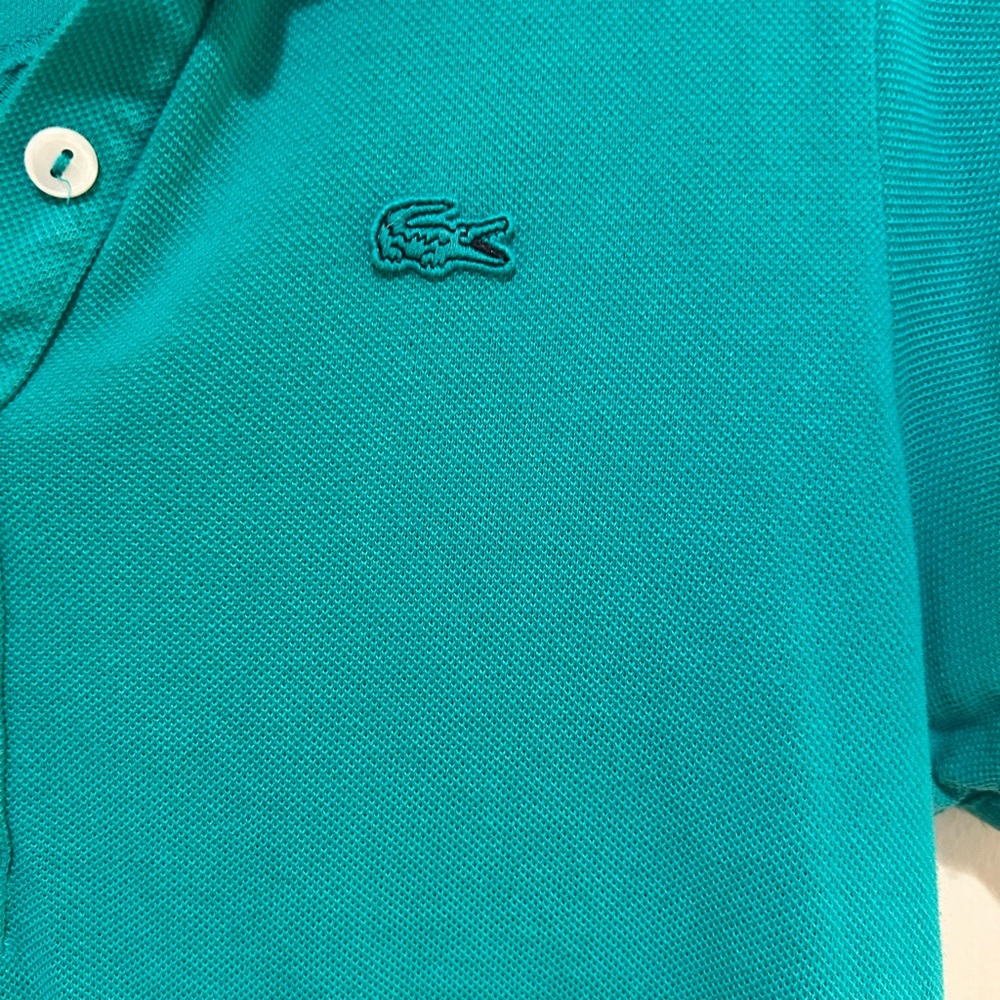 Lacoste Green Polo Shirt Vintage Washed Size 40 - Picture 3 of 4